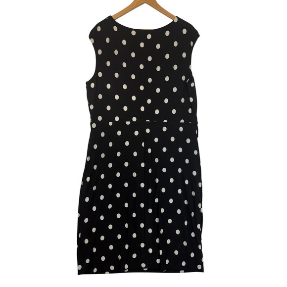 Lauren Ralph Lauren Polka Dot Twist Front Sheath Dress Classic Old Money 18W NEW - Picture 8 of 11